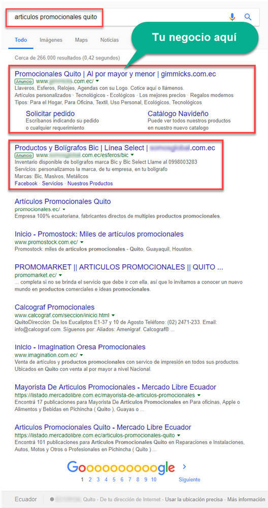 Publicidad Online (Internet) con Google Ads / Adwords en Quito